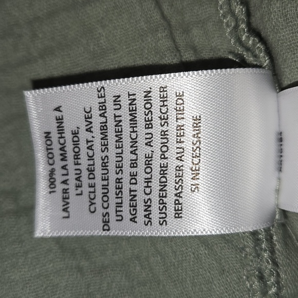 Caslon Gauze Funnel Neck Cotton Blend Long Sleeve Top Green Size L NWOT - Picture 11 of 11